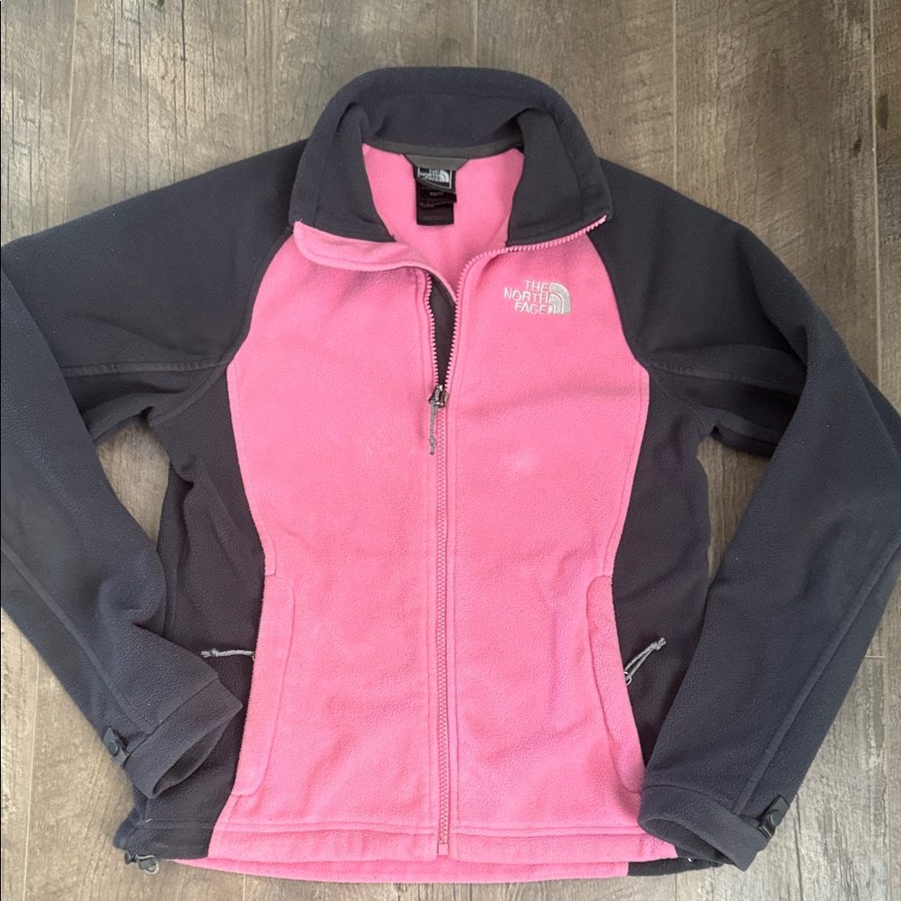 The North Face Pink and Black Fleece Jacket , in uset condition